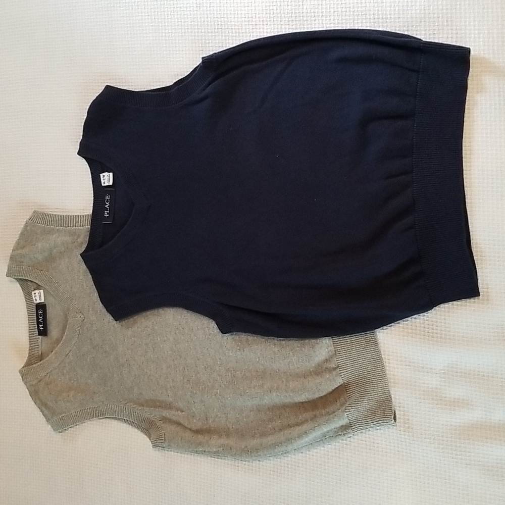 The Children's Place Boy's V-Neck Sweater Vests (Set of 2), Size 7/8